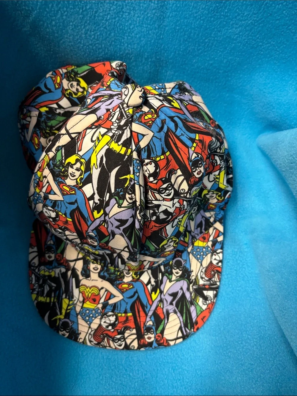 DC Comics Multicolor Women Superhero Panel Print Baseball Cap
